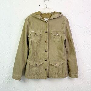 Vintage y2k Billabong Corduroy Hooded Utility Button Front Jacket Size Large